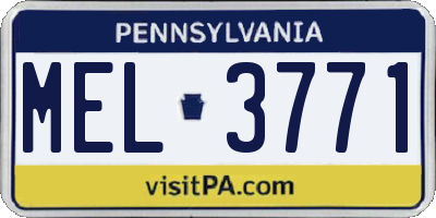 PA license plate MEL3771