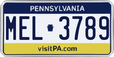 PA license plate MEL3789