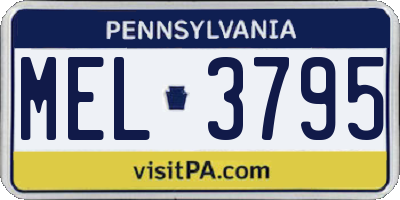 PA license plate MEL3795