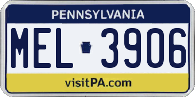 PA license plate MEL3906