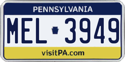 PA license plate MEL3949