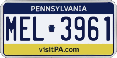 PA license plate MEL3961