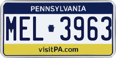 PA license plate MEL3963