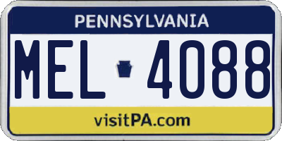 PA license plate MEL4088