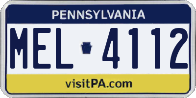 PA license plate MEL4112