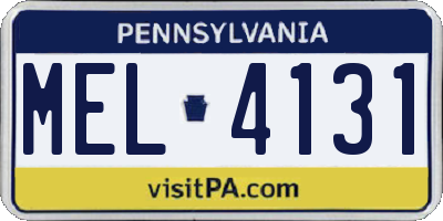 PA license plate MEL4131