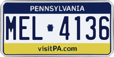 PA license plate MEL4136