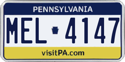 PA license plate MEL4147