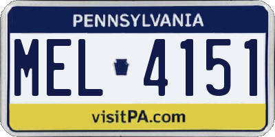 PA license plate MEL4151