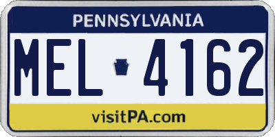 PA license plate MEL4162