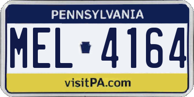 PA license plate MEL4164