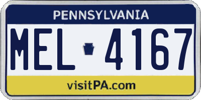 PA license plate MEL4167