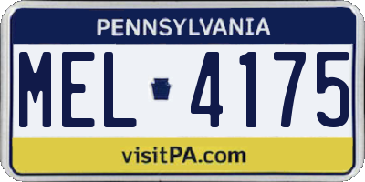 PA license plate MEL4175