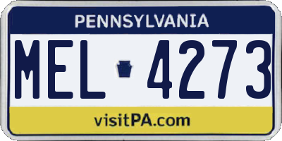 PA license plate MEL4273