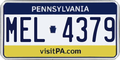 PA license plate MEL4379