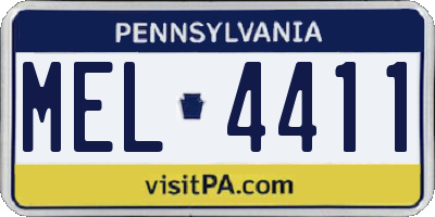 PA license plate MEL4411