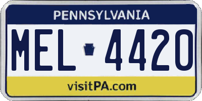 PA license plate MEL4420