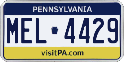 PA license plate MEL4429