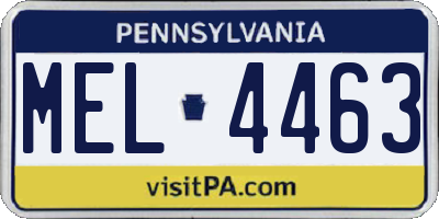 PA license plate MEL4463
