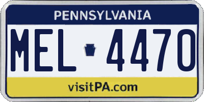PA license plate MEL4470