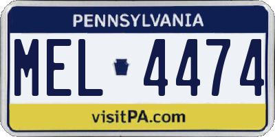 PA license plate MEL4474