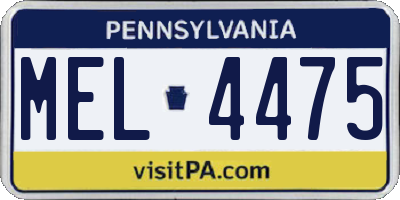 PA license plate MEL4475