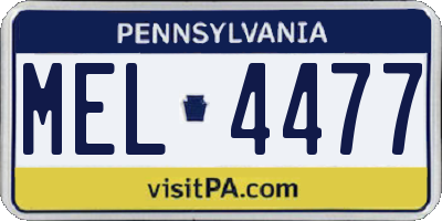 PA license plate MEL4477