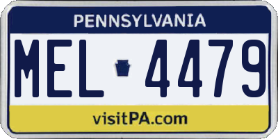 PA license plate MEL4479