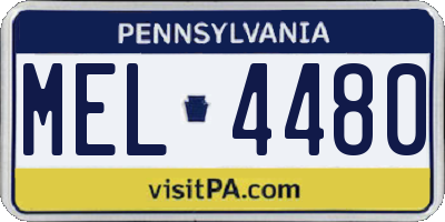 PA license plate MEL4480