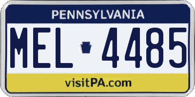 PA license plate MEL4485