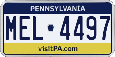 PA license plate MEL4497