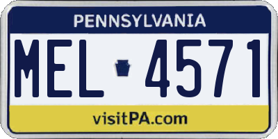 PA license plate MEL4571