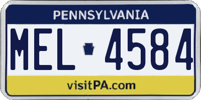PA license plate MEL4584