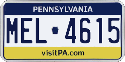 PA license plate MEL4615