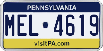 PA license plate MEL4619