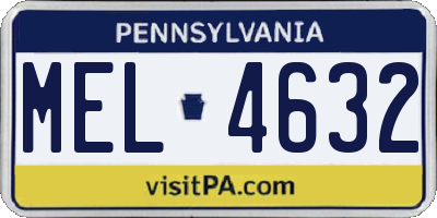 PA license plate MEL4632