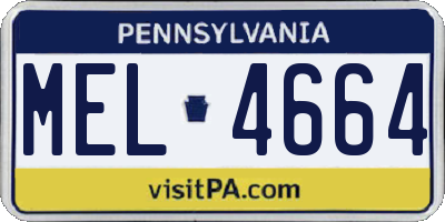 PA license plate MEL4664