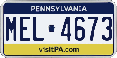 PA license plate MEL4673