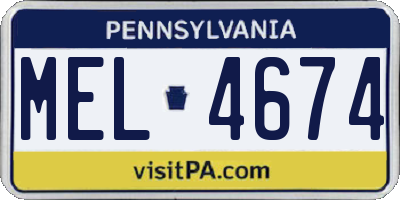 PA license plate MEL4674