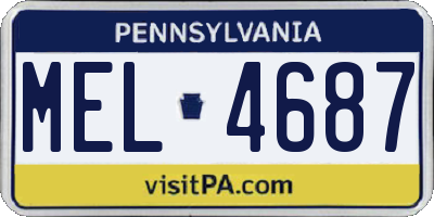 PA license plate MEL4687