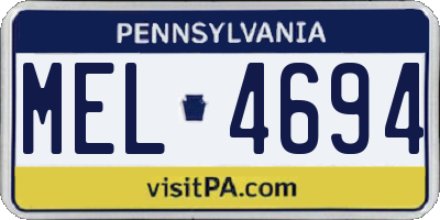 PA license plate MEL4694