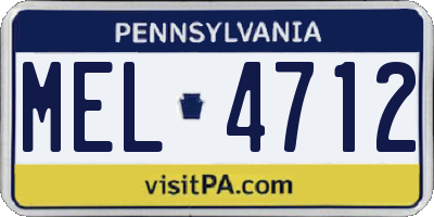 PA license plate MEL4712
