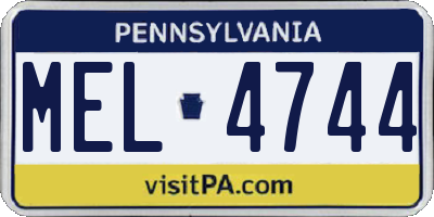 PA license plate MEL4744