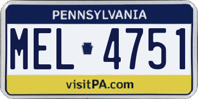 PA license plate MEL4751