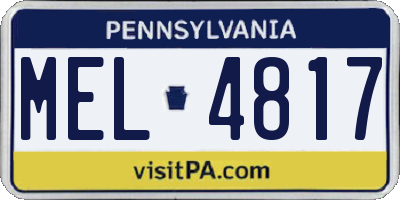 PA license plate MEL4817