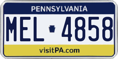 PA license plate MEL4858