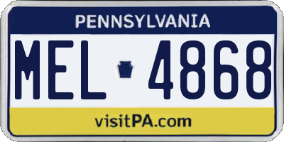 PA license plate MEL4868