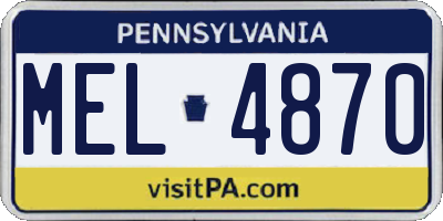 PA license plate MEL4870