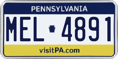 PA license plate MEL4891