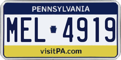 PA license plate MEL4919